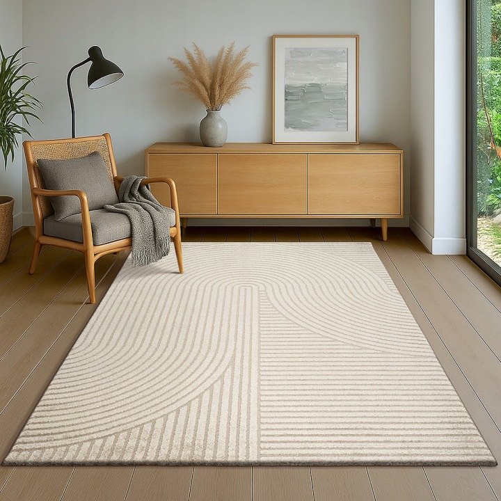 Béžový koberec the carpet Everest 140 × 200 cm s 3D vzorom