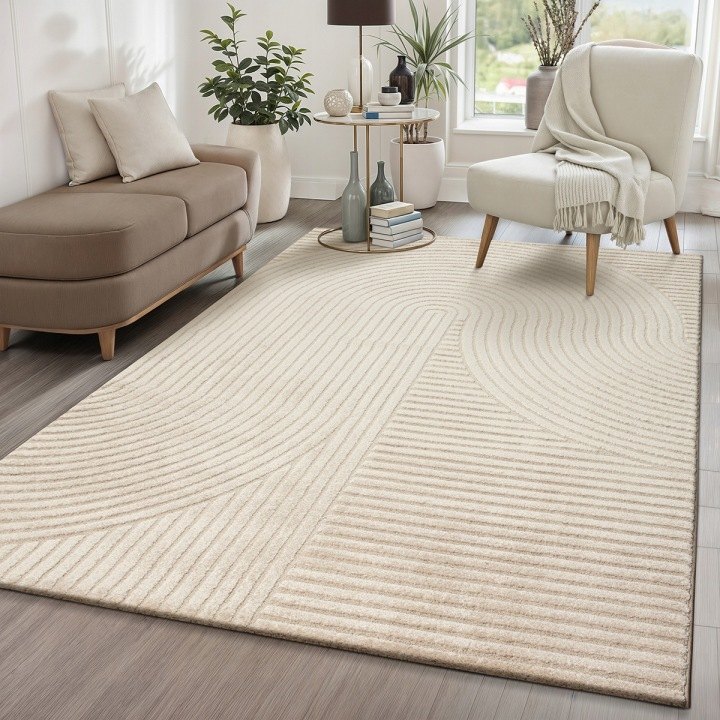 Béžový koberec the carpet Everest 160 × 230 cm s 3D vzorom