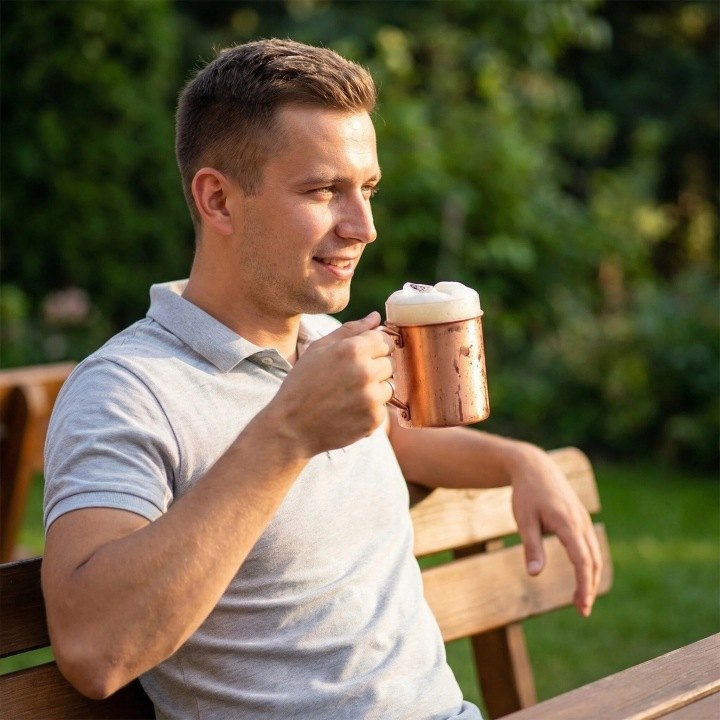Medený hrnček na koktail Mule 500 ml s uchom