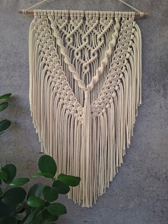 Nástenná makramé MK-4 z bavlnenej šnúry 40 × 60 cm