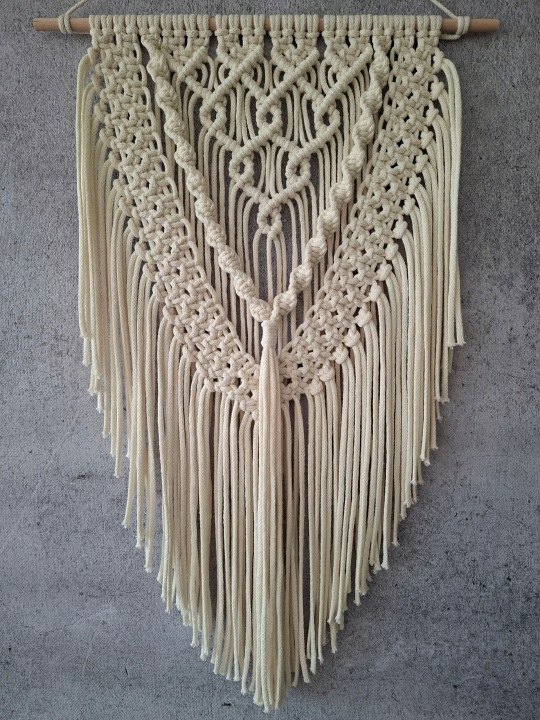 Nástenná makramé MK-4 z bavlnenej šnúry 40 × 60 cm