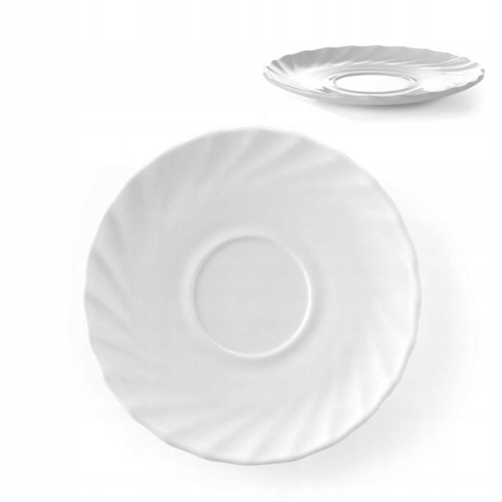 Biele sklenené podšálky Arcoroc Trianon 14,5 cm, 6 ks