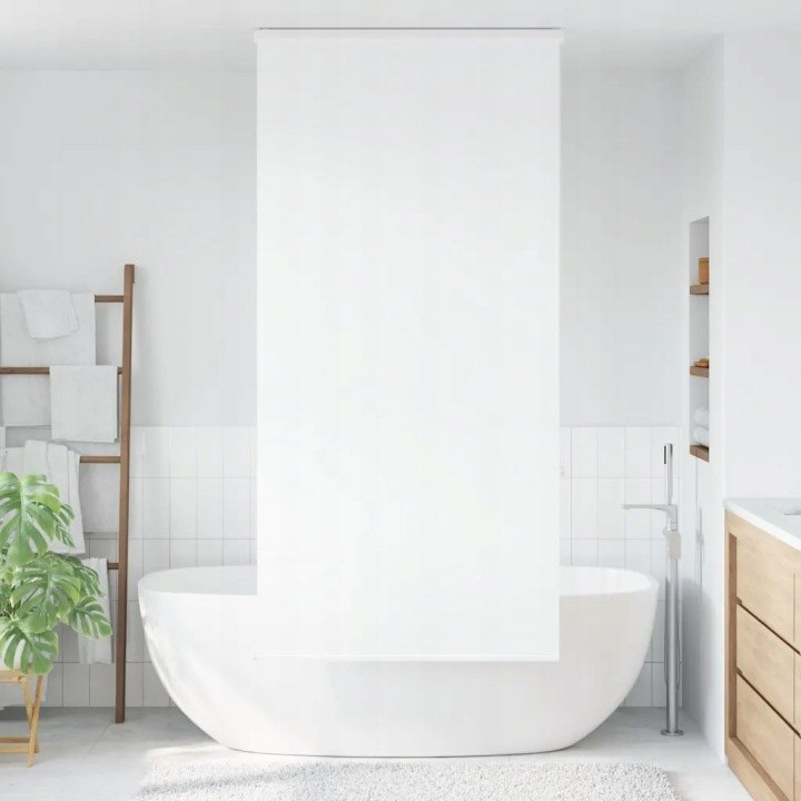 Biela sprchová roleta vidaXL s kazetou, 90 × 240 cm