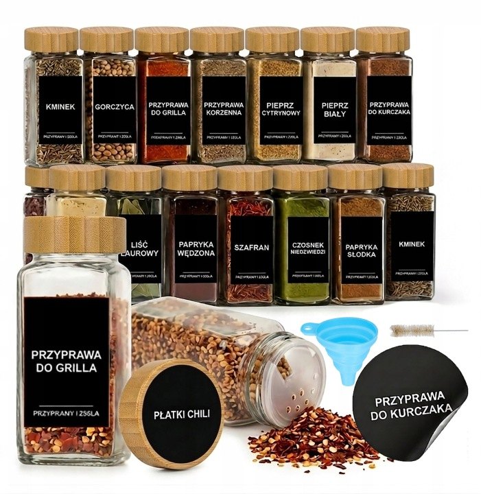 Cadro súprava 24 sklenených dóz na koreniny, 120 ml