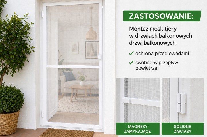 Biela hliníková dverová moskytiéra 100 × 210 cm