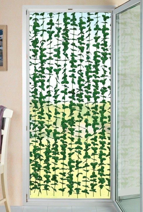 Dverová clona Maximex 90 × 190 cm so zelenými listami