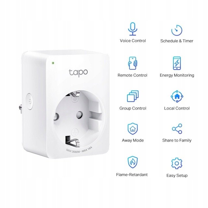 Inteligentná Wi-Fi zásuvka TP-Link Tapo P110 s meraním spotreby energie