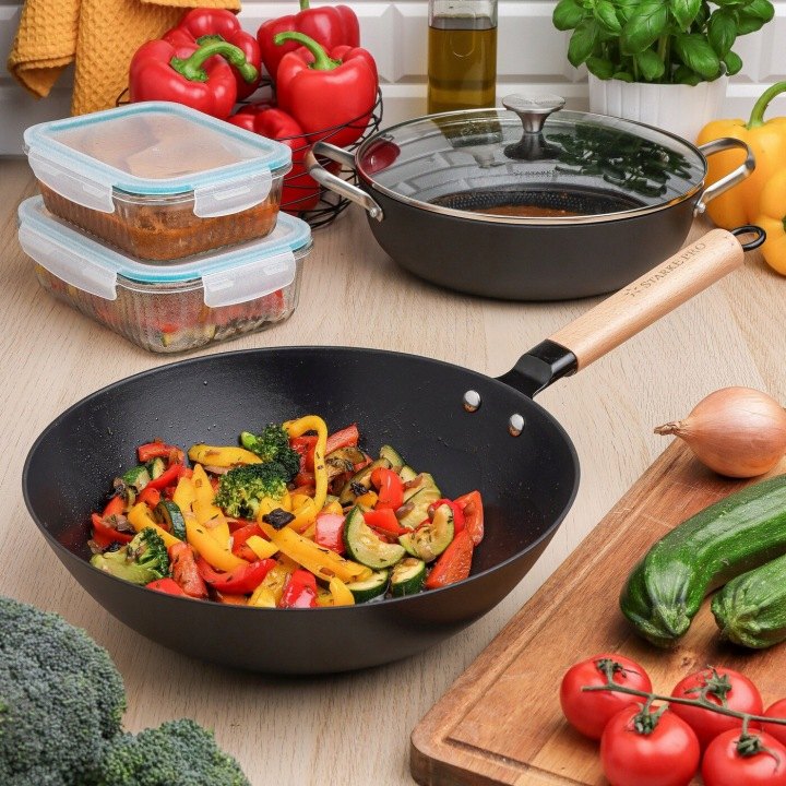 Starke Pro Hanoi liatinový wok 30 cm na indukciu