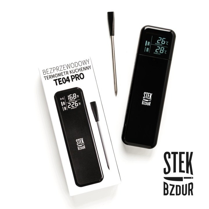 STEK BZDUR TE04 PRO: bezdrôtový teplomer na mäso s aplikáciou Temprobe