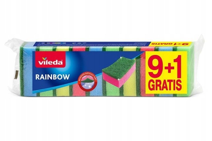Vileda Rainbow Style 1602, súprava 10 špongií na riad
