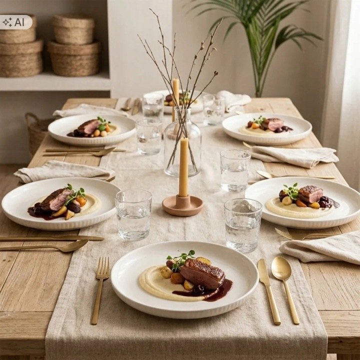 Porcelánové jedálenské taniere Altom Design Crema 26 cm, 6 ks