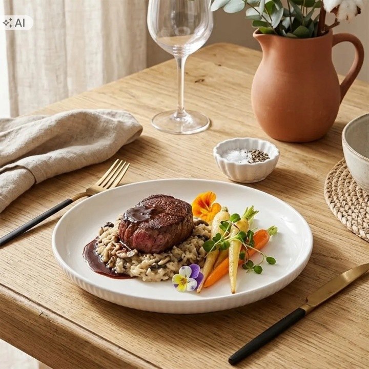 Porcelánové jedálenské taniere Altom Design Crema 26 cm, 6 ks