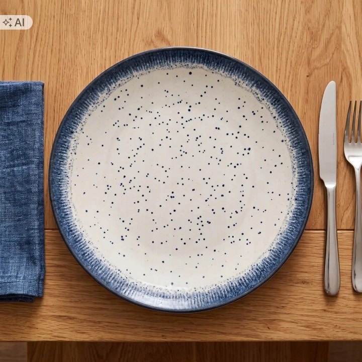 Porcelánové jedálenské taniere Altom Design Hello Blue 26,5 cm, 6 ks