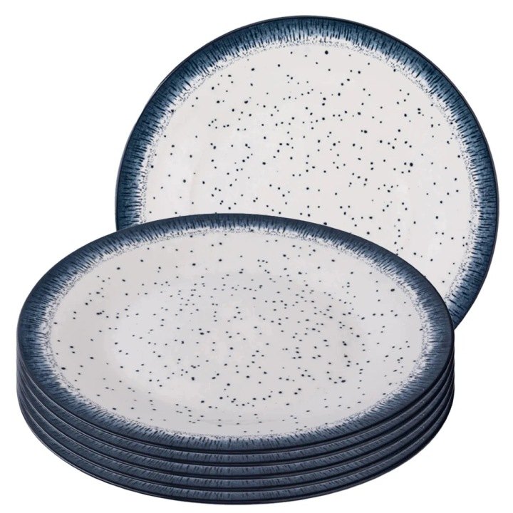 Porcelánové jedálenské taniere Altom Design Hello Blue 26,5 cm, 6 ks