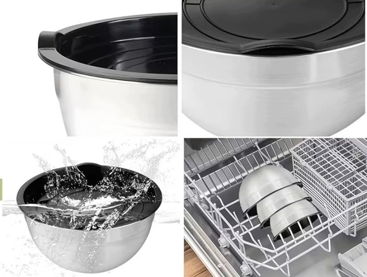 Azaris súprava 7 nerezových misiek s pokrievkami 16–28 cm