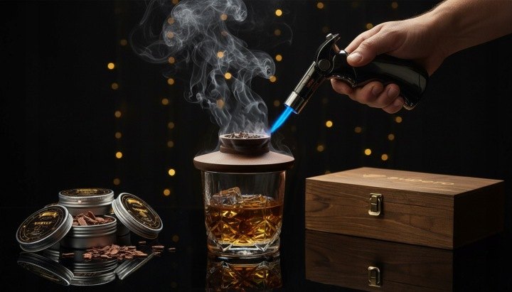 Set na údenie whisky Supero s ôsmimi druhmi dreva