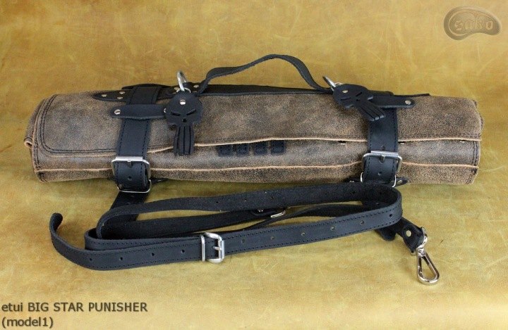 Kožené puzdro Sako BIG STAR PUNISHER na kuchynské nože, 77 × 48 cm
