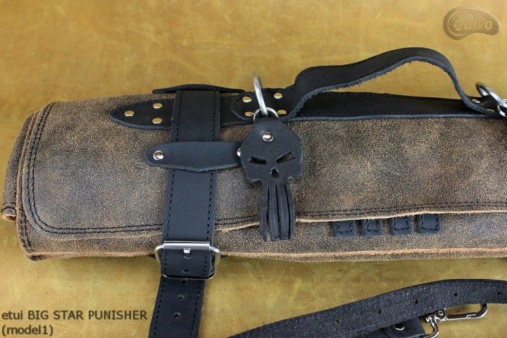 Kožené puzdro Sako BIG STAR PUNISHER na kuchynské nože, 77 × 48 cm