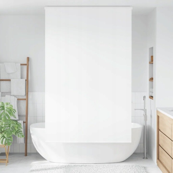 Biela sprchová roleta vidaXL s kazetou, 140 × 240 cm