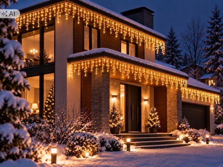 Teplobiela svetelná záclona Kvasaro 500 LED s bielym blikaním, 25 m