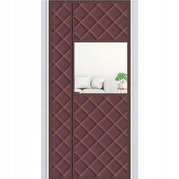 Hnedá magnetická dverová clona 100 × 220 cm