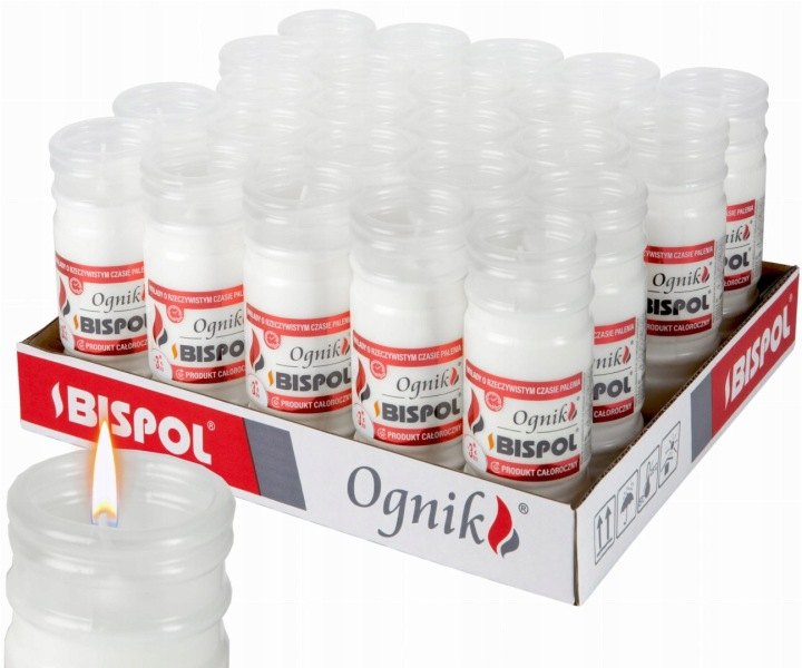 Parafínové náplne Bispol Ognik WP3, 24 kusov, 14,5 × 5,5 cm