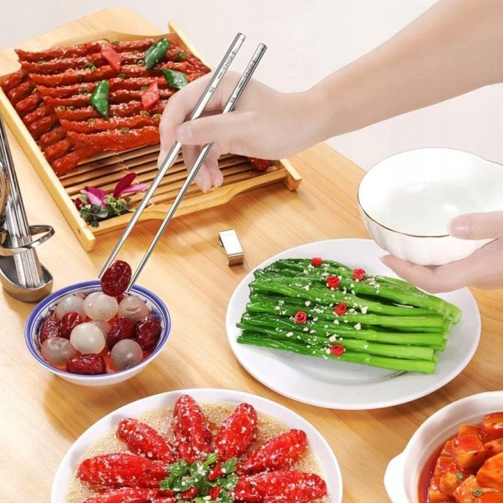 Oceľové paličky na sushi 23,5 cm, 5 párov
