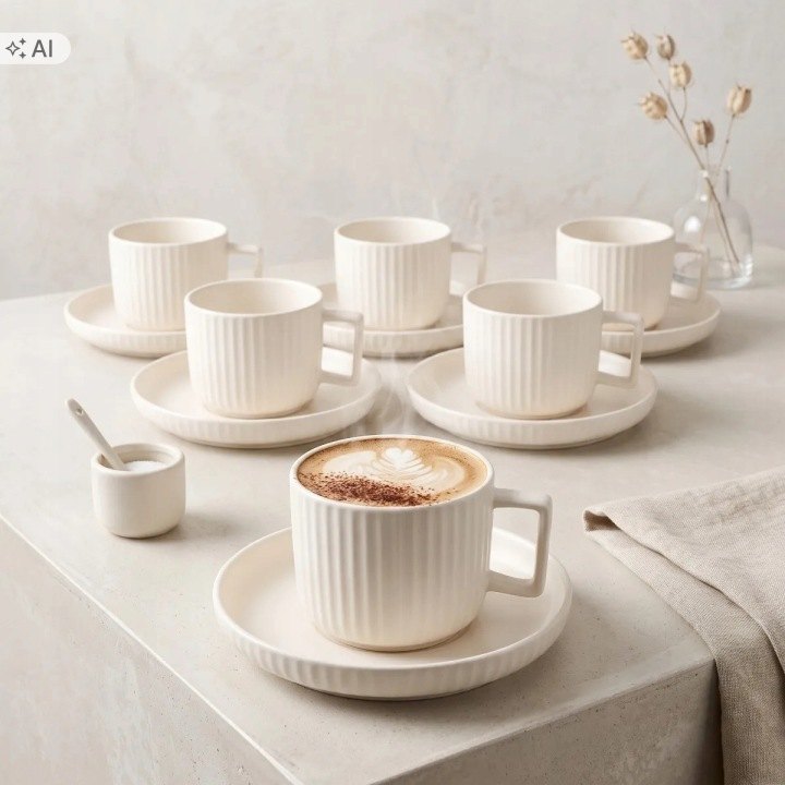 Porcelánové šálky Altom Design Crema 250 ml, 6 ks