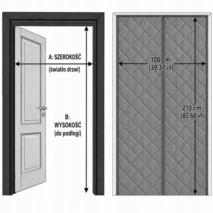 Magnetická termoizolačná clona na dvere 100 × 210 cm