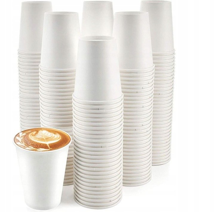 Biele papierové poháre Kram 250 ml, 100 ks