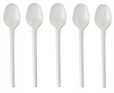 Biele plastové lyžičky 12,5 cm, 300 ks