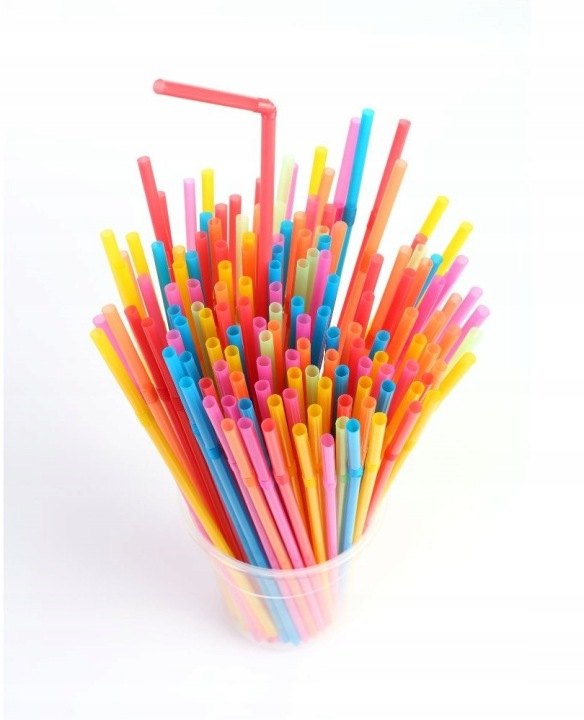 Farebné ohybné slamky Olpack 21 cm, 1000 ks