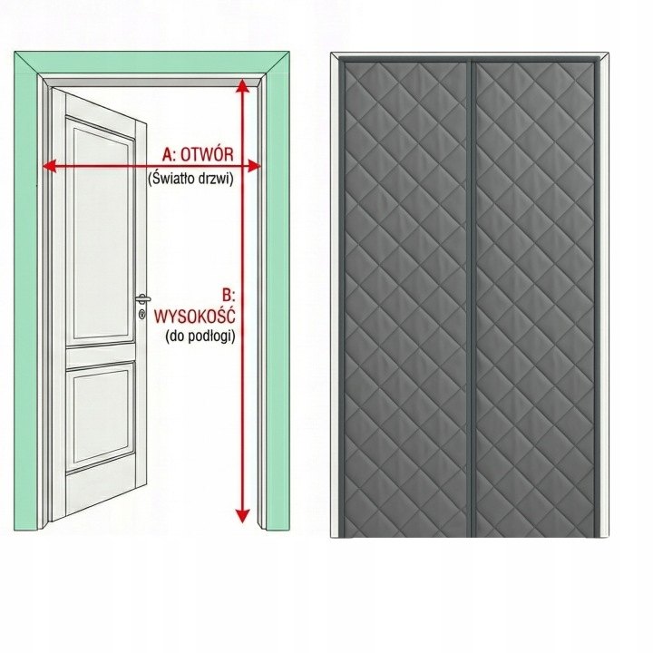 Sivý magnetický dverový záves 110 × 220 cm, výplň 160 g/m²