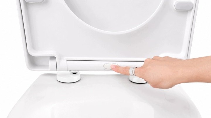 Aqua biela WC doska 45,5 × 36 cm s montážou zhora