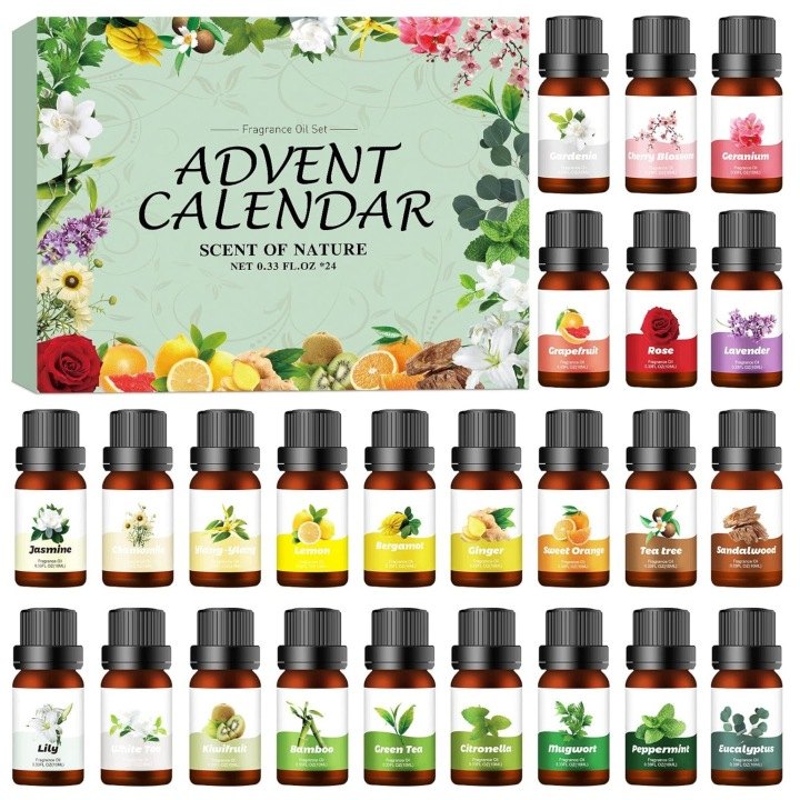 Adventný kalendár 24 vonných olejov po 10 ml