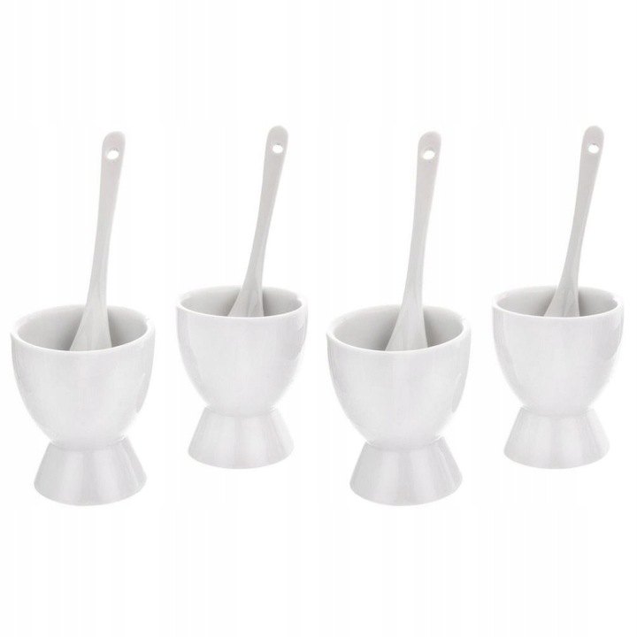 Porcelánové stojany na vajcia Excellent Houseware s lyžičkami, sada