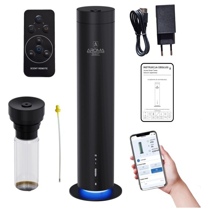 Bezvodný difuzér Aroma Smart Tower Black 120 ml