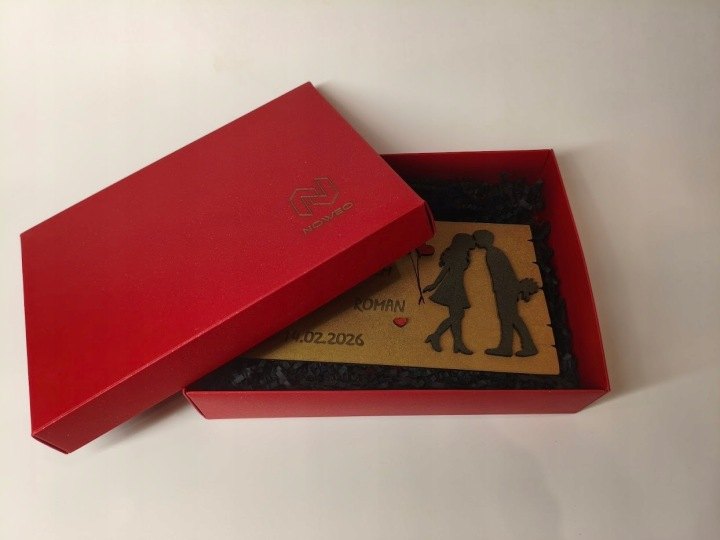 Personalizovaná 3D valentínska tabuľka s párom, 20 cm