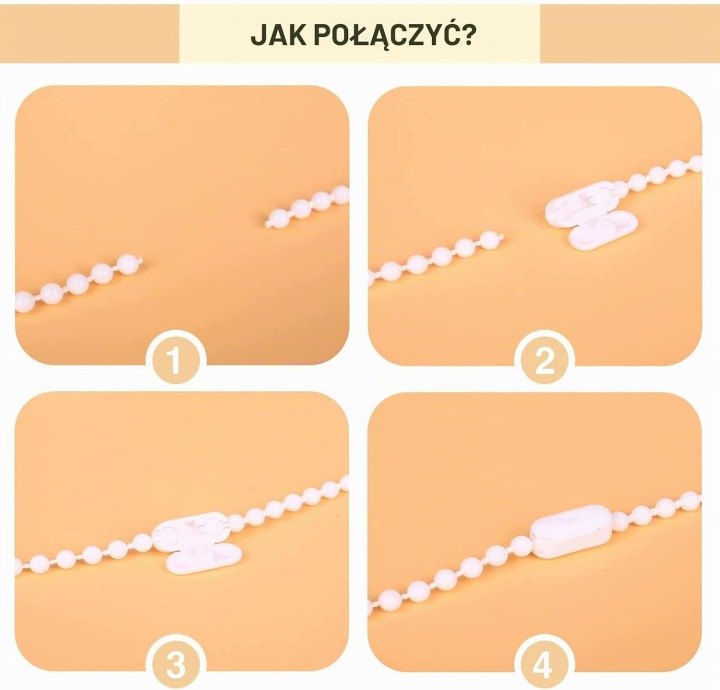 Biela retiazka na roletu, 10 m s 10 spojkami