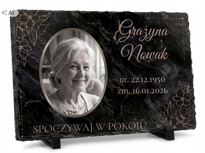 Fotografia na prírodnom granite 30 × 20 cm s dvoma stojanmi