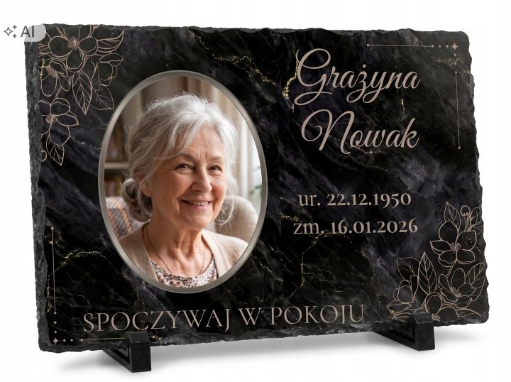 Fotografia na prírodnom granite 30 × 20 cm s dvoma stojanmi