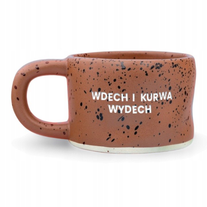 Kameninový hrnček s expresívnym nápisom 250 ml, hnedý