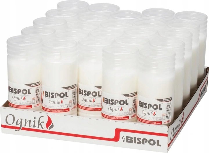 Parafínové náplne Bispol Ognik WP3, 24 kusov, 14,5 × 5,7 cm