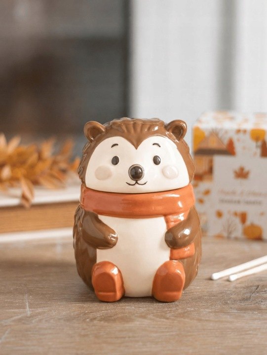 Keramická aromalampa Autumn Hedgehog v tvare ježka, výška 13 cm
