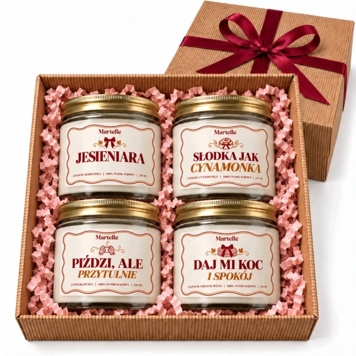 Jesenná súprava 4 sójových sviečok Martelle Jesieniara po 250 g