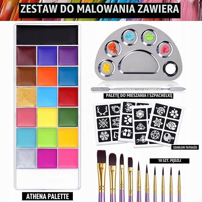 Súprava farieb na tvár a telo UCANBE Athena, 20 odtieňov