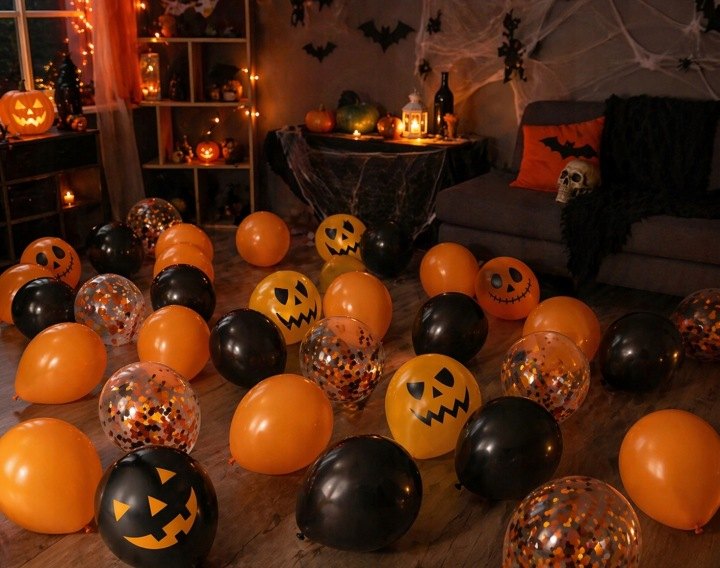 Halloweenske latexové balóny PartyPal, 30 kusov s motívmi