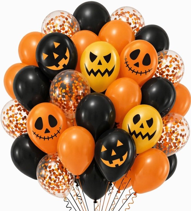Halloweenske latexové balóny PartyPal, 30 kusov s motívmi