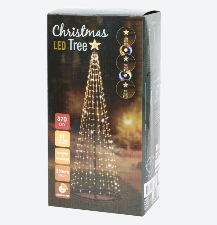 Svietiaci vianočný stromček 230 cm 370 LED