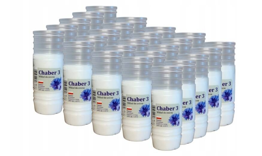 20x Parafínový vklad do svietnikov CHABER 3 s dlhou dohou horenia 14 cm